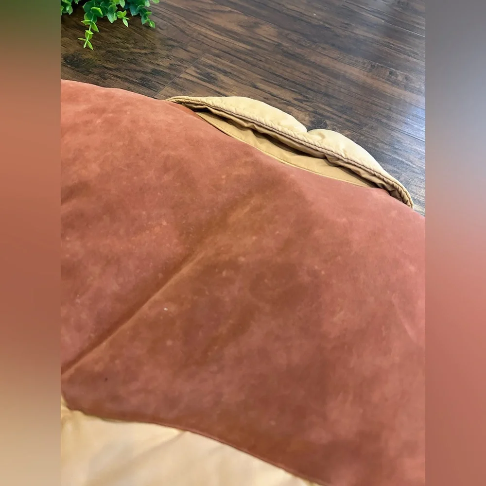 VINTAGE 🍃 GERRY MENS 70s Puffer Vest Color Block Tan Brown Beige USA Large Retro - Picture 8 of 11